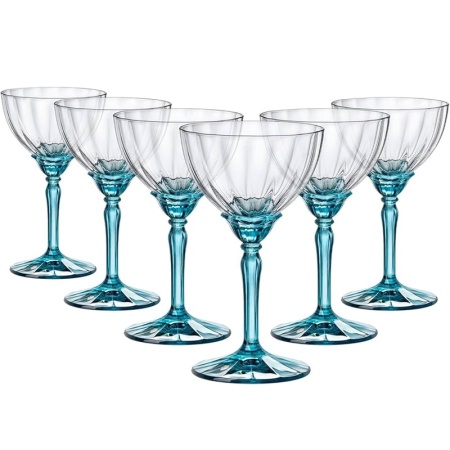 Набор бокалов для коктейля и шампанского 240мл Espresso Martini FLORIAN LUCENT BLUE, 6шт детальная картинка 