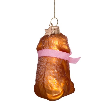 Новогоднее украшение из стекла Vondels "Лабрадудль" 7см детальная картинка 