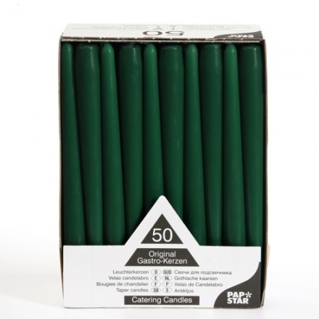 Свеча темно-зеленая Ø22мм 25см, 50шт детальная картинка 