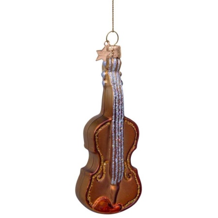 Новогоднее украшение из стекла Vondels "Скрипка" 9.5см детальная картинка 