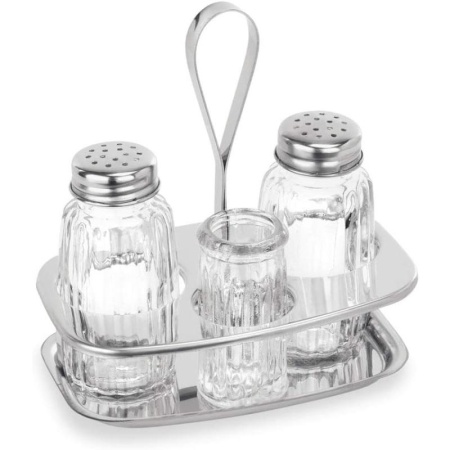 Набор для специй MENAGE 12.5см из 3-х предметов - соль, перец, зубочистки детальная картинка 
