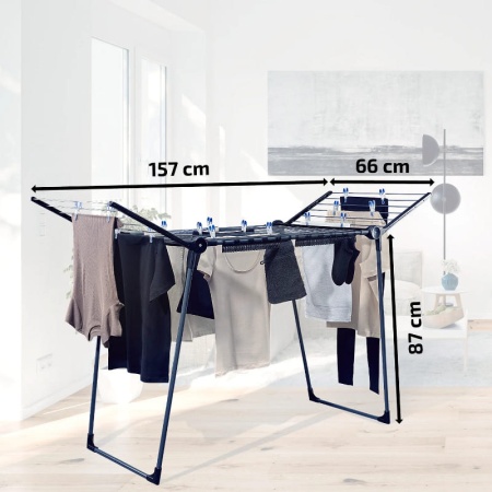 Сушилка для белья 87x157x66см PEGASUS 180 Solid Black детальная картинка 