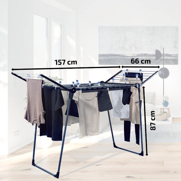 Фото Сушилка для белья 87x157x66см PEGASUS 180 Solid Black