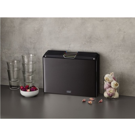 Набор разделочных досок 34x24см Folio Steel черный, 4шт - 60171 Joseph Joseph детальная картинка 