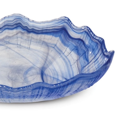 Блюдо овальное стеклянное 21x14x(h)5см Vita синее детальная картинка 