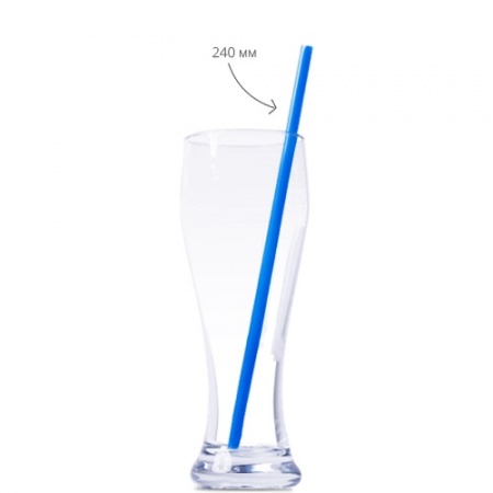 Трубочки для коктейля ø5x240мм с гофрой синие, 250шт детальная картинка 