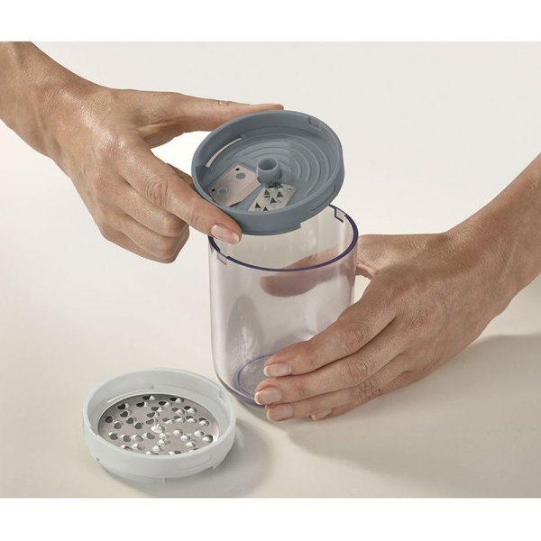 Фото Терка спиралайзер с тремя лезвиями и контейнером для хранения Spiro серая - 20158 Joseph Joseph