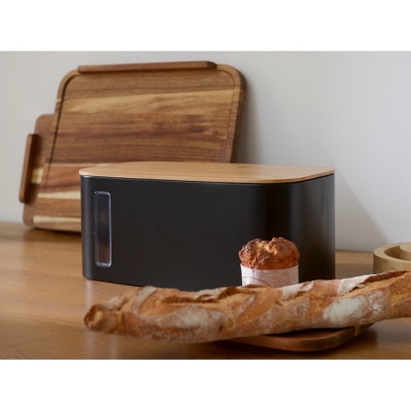 Хлебница Kaffi 39.7x23x17.6см матовая черная — Smart Solutions детальная картинка 
