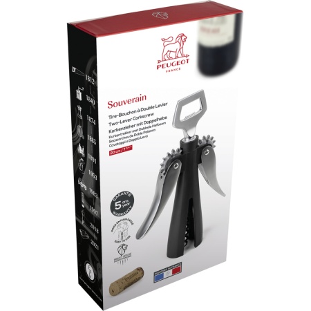 Штопор с двойным рычагом SOUVERAIN Black детальная картинка 