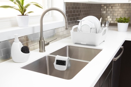 Сушилка для посуды Tub 36x34см белая детальная картинка 