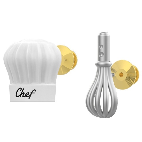 Фото Набор брошей "Колпак повара и венчик"