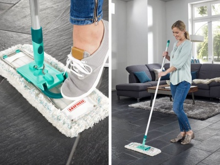 Швабра для пола Profi Cotton Plus XL 42см с телескопической стальной ручкой детальная картинка 