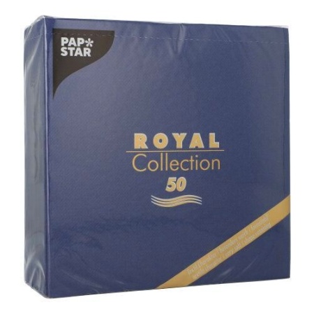 Салфетка 40x40см ROYAL Collection темно-синяя, 50шт детальная картинка 