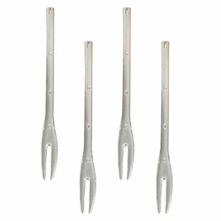 Деко-пика ВИЛКА 12см прозрачный, 100шт детальная картинка 