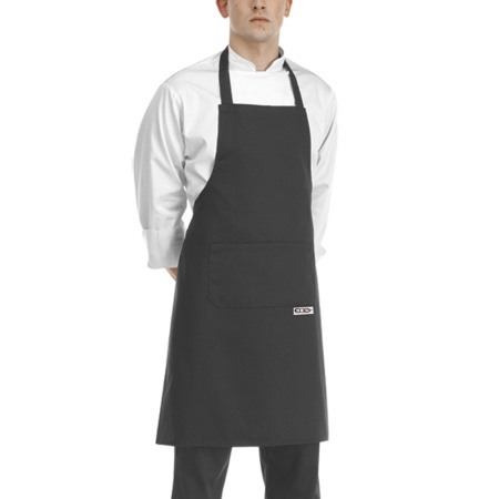 Фартук с нагрудником и карманом - цвет черный - 100% микрофибра - 130г/м2 детальная картинка 