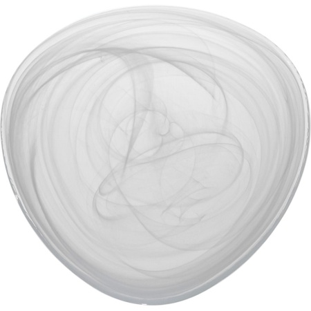 Блюдо стеклянное 21x21x(h)2.5см Tria белый дым детальная картинка 