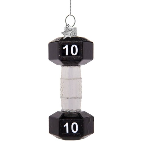 Новогоднее украшение из стекла Vondels "Гантель" 10.5см детальная картинка 