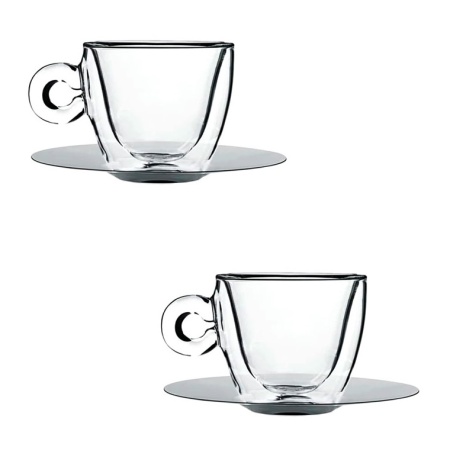 Набор чашек с блюдцами 65мл Thermic Glass Espresso, 2шт детальная картинка 