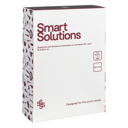 Держатель для бумажных полотенец со стоппером Mio 19.5x37см хром детальная картинка 