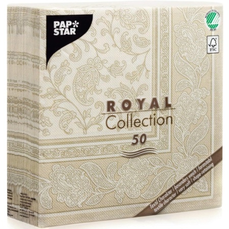 Салфетка 40x40см ROYAL Collection Ornaments шампань, 50шт детальная картинка 