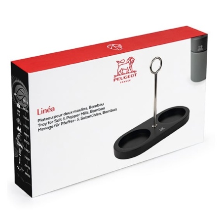 Подставка для мельниц 17см с ручкой Linéa bamboo matte black детальная картинка 