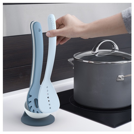 Набор кухонных инструментов Nest Plus синий, 5 предметов на подставке - 10526 Joseph Joseph детальная картинка 