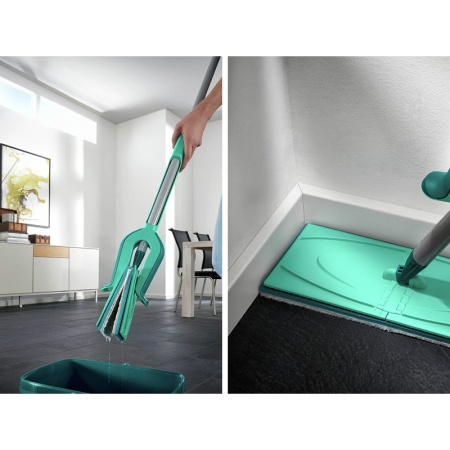 Швабра для пола Picobello S 27см micro duo ручка 140см с отжимом детальная картинка 