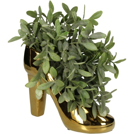 Кашпо "Золотая туфля" 21x9x17см детальная картинка 