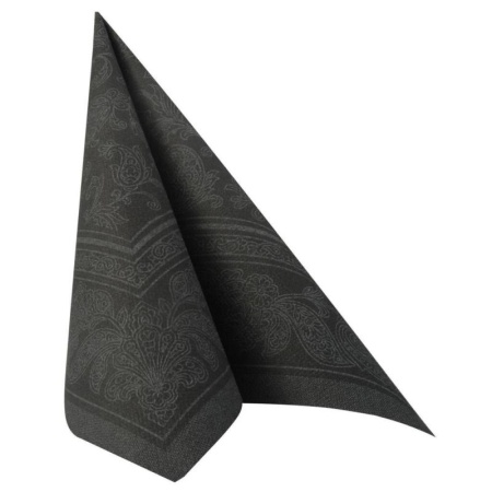 Салфетка 3сл 40x40см ROYAL Collection Ornaments черная, 50шт детальная картинка 