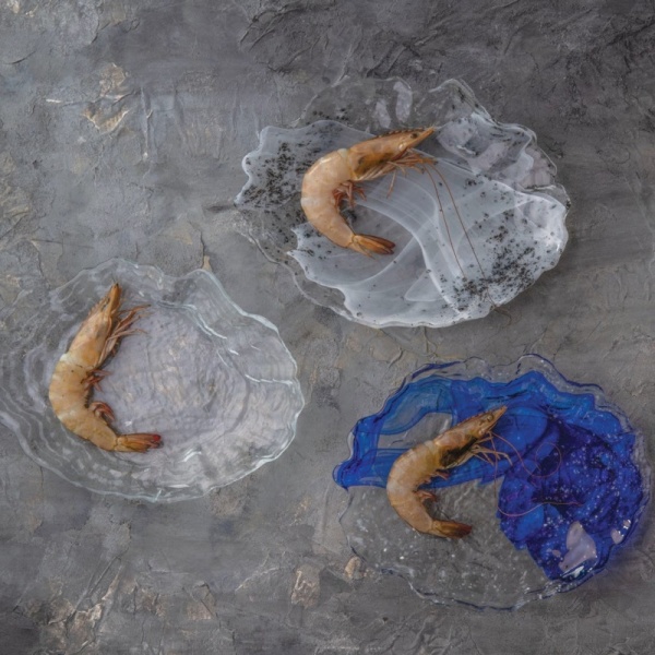 Фото Блюдо овальное стеклянное 30x22x(h)4см Mabel дымчатое