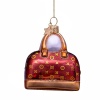 Новогоднее украшение из стекла Vondels "Коричневая сумка" 8см детальная картинка 