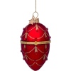 Новогоднее украшение из стекла Vondels "Красное декоративное яйцо" 10см детальная картинка 