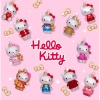 Новогоднее украшение из стекла Vondels "Hello Kitty в розовом с мишкой" 9см - в подарочной коробке детальная картинка 
