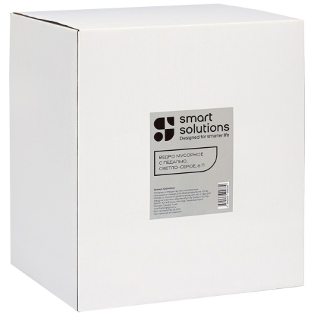 Ведро мусорное с педалью 6л светло-серое детальная картинка 