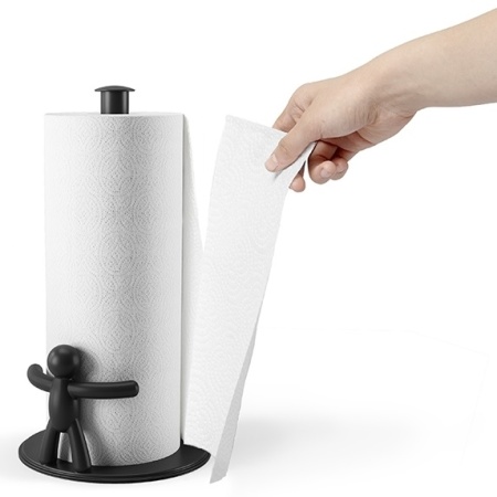 Держатель для бумажных полотенец Buddy 18x19x34см черный детальная картинка 