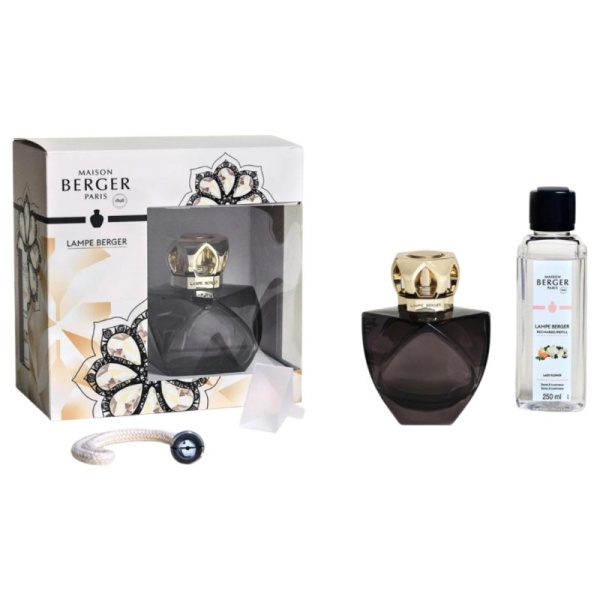 Фото Подарочный набор «‎Вечность» черная лампа Берже с ароматом «‎Цветы для леди» (Lady Flower) 250мл