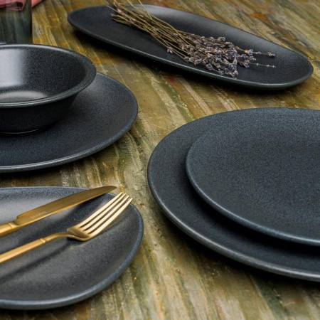 Блюдо, тарелка прямоугольная 34x16см GRAPHITE Vago детальная картинка 