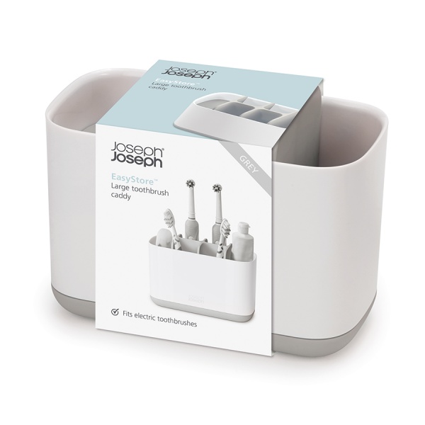 Органайзер для зубных щеток EasyStore 13x9,5x17,5см белый/серый - 70510 Joseph Joseph детальная картинка 