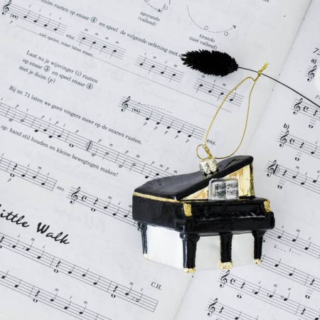 Новогоднее украшение из стекла Vondels "Пианино" 7см детальная картинка 