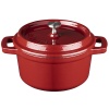Кокот с крышкой Ø10см 200мл красный детальная картинка 