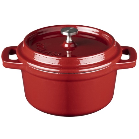 Кокот с крышкой Ø10см 200мл красный детальная картинка 