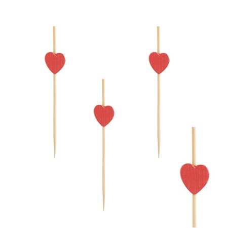 Деко-пика СЕРДЦЕ 7см, 100шт детальная картинка 