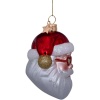 Новогоднее украшение из стекла Vondels "Санта в очках" 10см детальная картинка 