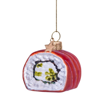 Новогоднее украшение из стекла Vondels "Суши с лососем" 5см детальная картинка 
