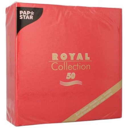 Салфетка 40x40см ROYAL Collection красная, 50шт детальная картинка 