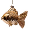 Новогоднее украшение из стекла Vondels "Золотая рыбка" 10см детальная картинка 