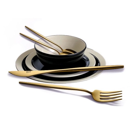 Набор столовых приборов CAIRO gold - 24шт в деревянном боксе детальная картинка 