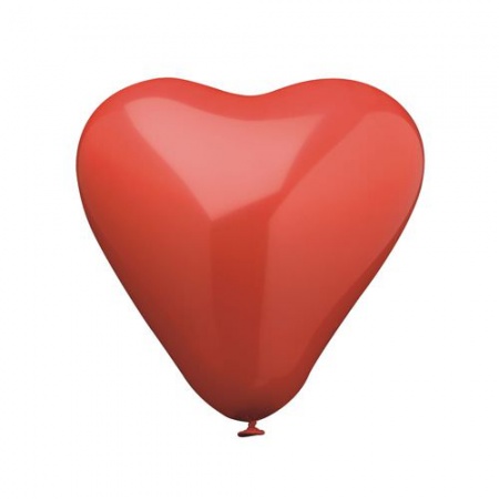 Воздушный шар Ø19см RED "HEART" MEDIUM, 4шт детальная картинка 