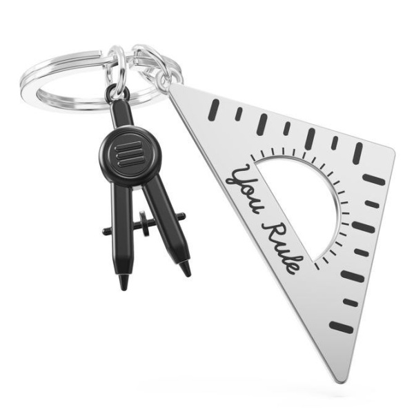 Фото Брелок для ключей "Линейка и циркуль"