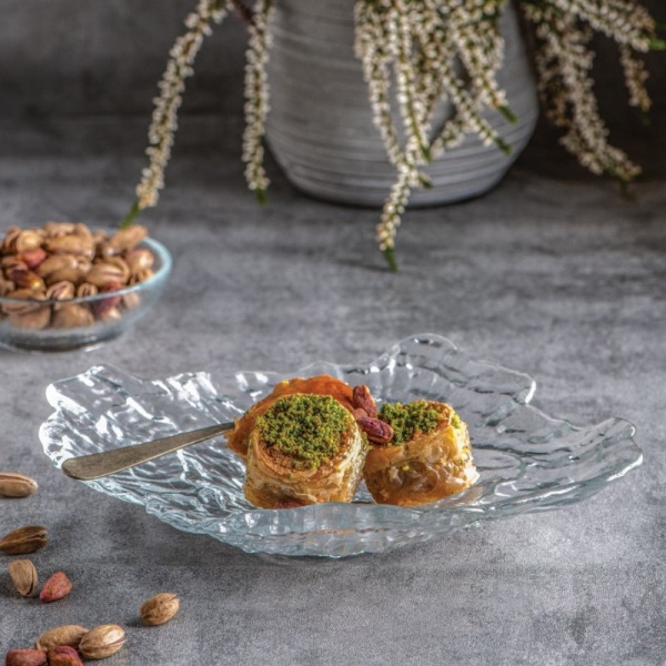 Фото Блюдо стеклянное 22.5x17x(h)4.5см Mushroom прозрачное